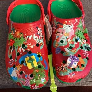 Walt Disney Christmas Crocs Size Men’s 8 Women’s 10, brand new with Tags.